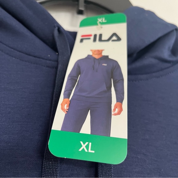 NWT Fila mens hoodie sweatshirt navy blue XL - Picture 3 of 4